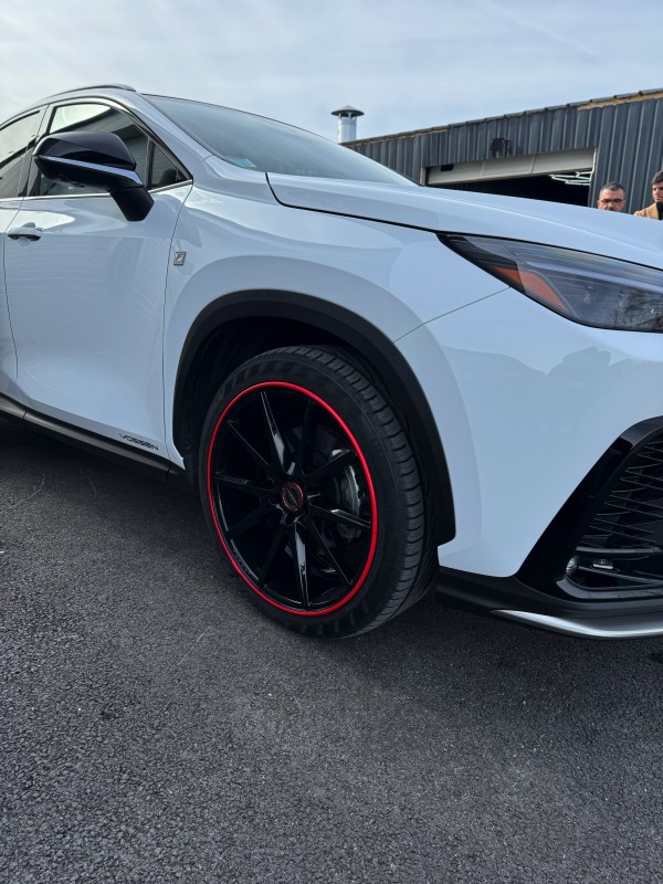 Protection des jantes de cette Lexus avec le système AlloyGator dans notre centre, à proximité de Genève photo extérieure